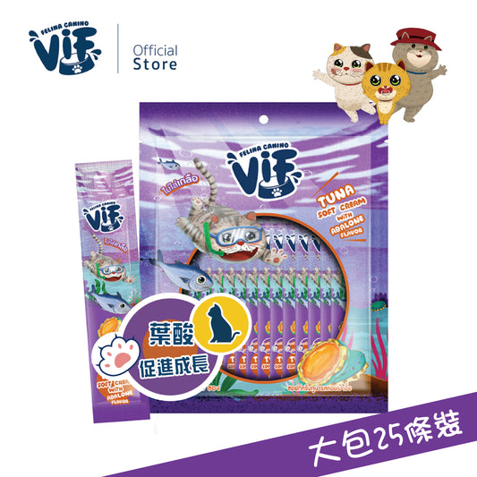 VIF嚼嚼滋味包-吞拿魚配鮑魚軟滑肉泥 15g X 25包