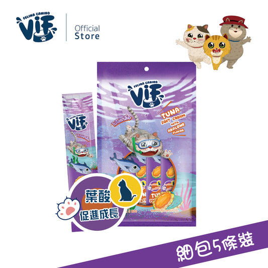 VIF嚼嚼滋味包-吞拿魚配鮑魚軟滑肉泥 15g X 5包