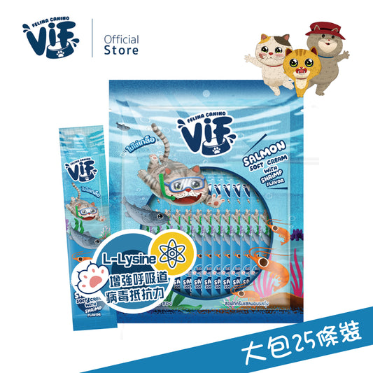 VIF嚼嚼滋味包-三文魚配鮮蝦軟滑肉泥 15g X 25包