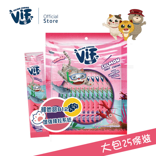 VIF嚼嚼滋味包-三文魚配龍蝦軟滑肉泥 15g X 25包